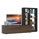 2-In-1 TV Stand with 4-tier Bookshelf for TVs up to 50 Inch by LJGDeals
