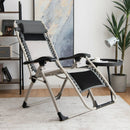 2 Pieces Adjustable Padded Lounge Recliner with Removable Head Pillow-Black by LJGDeals