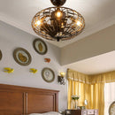 5 Blades Enclosed Ceiling Fan with Light and Remote Control-Black by DirectDeals