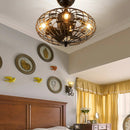 5 Blades Enclosed Ceiling Fan with Light and Remote Control-Black by LJGDeals