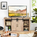 55 Inch Sliding Barn Door TV Stand with Adjustable Shelves for TVs up to 65 Inch-Natural by LJGDeals