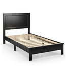Twin Size Platform Bed Frame with Rubber Wood Leg-Black by LJGDeals
