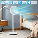 9 Inch Portable Oscillating Pedestal Floor Fan with Adjustable Heights and Speeds-White by LJGDeals