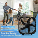 20 Inch Box Portable Floor Fan with 3 Speed Settings and Knob Control-Black by LJGDeals