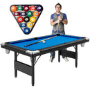 6 Feet Foldable Billiard Pool Table with Complete Set of Balls-Blue by LJGDeals