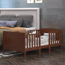 2-in-1 Convertible Kids Wooden Bedroom Furniture with Guardrails by LJGDeals
