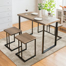 4 Pieces Industrial Dinette Set with Bench and 2 Stools-Oak by LJGDeals