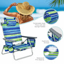 4-Pack 5-Position Outdoor Folding Backpack Beach Reclining Chair with Pillow by LJGDeals