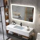 LED Wall-mounted Bathroom Rounded Arc Corner Mirror with Touch by DirectDeals