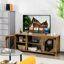 TV Stand for TVs up to 65-Inch with 2 Metal Mesh Doors and Ad-Rustic Brown by LJGDeals