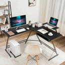 L Shaped Computer Desk Home Office Workstation with Movable Monitor Stand-Black by LJGDeals