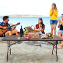 6 Feet Folding Portable Rattan Table with Carrying Handle by LJGDeals