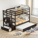 Twin Over Twin Bunk Bed with Storage Shelf and Drawer by LJGDeals