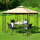 10 x 10 Feet L-Shaped Patio Canopy Gazebo Outdoor 2-Tier Steel Tent by DirectDeals