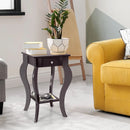 2-Tier End Table with Drawer and Shelf for Living Room Bedroom by LJGDeals