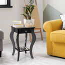 2-Tier End Table with Drawer and Shelf for Living Room Bedroom by LJGDeals