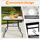32 Inch Patio Tempered Glass Steel Frame Square Table by LJGDeals