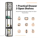Modern Standing Shelf Lamp with 1 Power Outlet and 2 USB Ports by DirectDeals