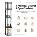 Modern Floor Lamp with Shelves and Drawer by LJGDeals