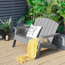 HDPE Patio Adirondack Chair for Porch Garden Backyard-Gray by LJGDeals