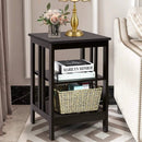 2 Pieces 3-Tier Nightstand with Reinforced Bars and Stable Structure by LJGDeals