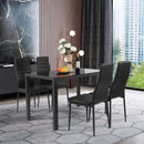 4 Pieces Modern Leather Dinning Chairs Set with Metal Frame by LJGDeals