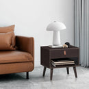 Nightstand Bedroom Table with Drawer Storage Shelf-Brown by LJGDeals