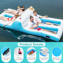 Floating 4 Person Inflatable Lounge Raft with 130W Electric Air-White by LJGDeals