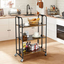 Foldable Rolling Cart with Storage Shelves for Kitchen-3-Tier by LJGDeals
