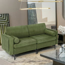 Modern Loveseat Sofa with 2 Bolsters and Side Storage Pocket by LJGDeals