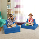 4 Pieces Convertible Kids Couch Set with 2 Folding Mats-Yellow by LJGDeals