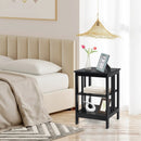3-Tier Nightstand Sofa Side Table with Baffles and Round Corners by LJGDeals