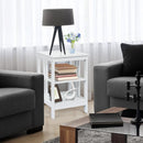 3-Tier Nightstand Sofa Side Table with Baffles and Round Corners by LJGDeals