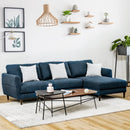 L-Shaped Fabric Sectional Sofa with Chaise Lounge and Solid Wood Legs by DirectDeals