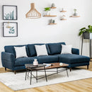 L-Shaped Fabric Sectional Sofa with Chaise Lounge and Solid Wood Legs by LJGDeals