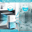 1750 Sq. Ft 32 Pints Dehumidifier with Auto Defrost and 24H Timer Drain Hose-White by LJGDeals