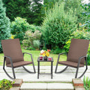 3 Pieces Patio Rattan Rocking Furniture Set by LJGDeals