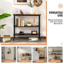 3-Tier Steel Frame Entryway Sofa Console Table for Hallway and Living Room-Rustic Brown