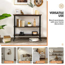 3-Tier Steel Frame Entryway Sofa Console Table for Hallway and Living Room-Rustic Brown by LJGDeals