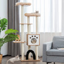 Indoor Cat Tree Tower with Platform Scratching Posts-Beige by LJGDeals