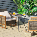 23.5 Inches Round Fire Pit Table with Mesh Cover and Fire Poker by LJGDeals