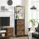 Freestanding Vertical 3 Drawer Dresser with 3 Shelves-Rustic Brown by LJGDeals