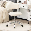 Computer Desk Chair Adjustable Sherpa Office Chair Swivel Vanity Chair by LJGDeals