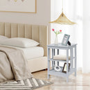3-Tier Nightstand Sofa Side Table with Baffles and Round Corners by LJGDeals