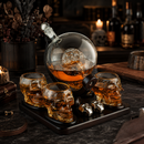 Skull Skeleton Wine & Whiskey Globe Decanter Set 850 mL