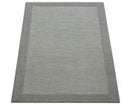 Custom Made Modern Solid Design Gray Hand Tufted Wool Rug
