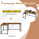 5.5 Inch L-shaped Computer Desk with Bookshelf by LJGDeals