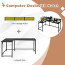 5.5 Inch L-shaped Computer Desk with Bookshelf by LJGDeals