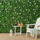 4 Pieces Expandable Faux Ivy Privacy Screen Fence Panel Pack with Flower by LJGDeals