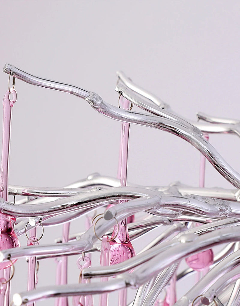 Imbersago | Modern Pink Crystal Chandelier for Living Room, Dining Room, Bedroom